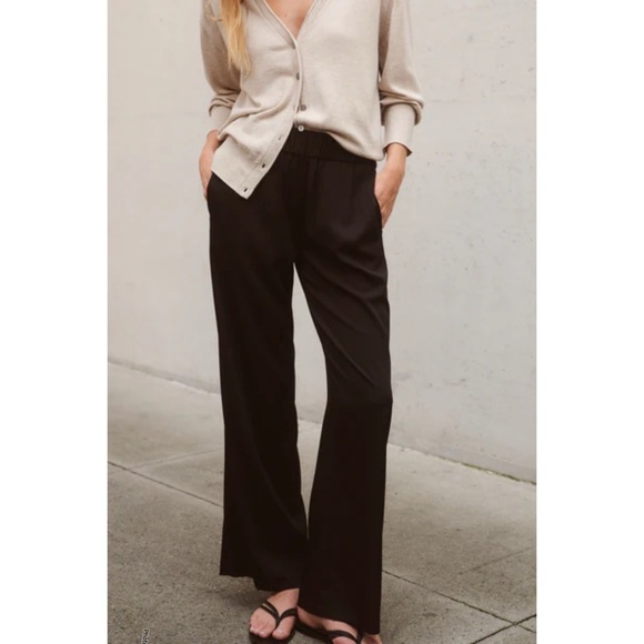 AYR Black Wide Leg 100% linen pants wide leg size small Women's Pants - Picture 1 of 10